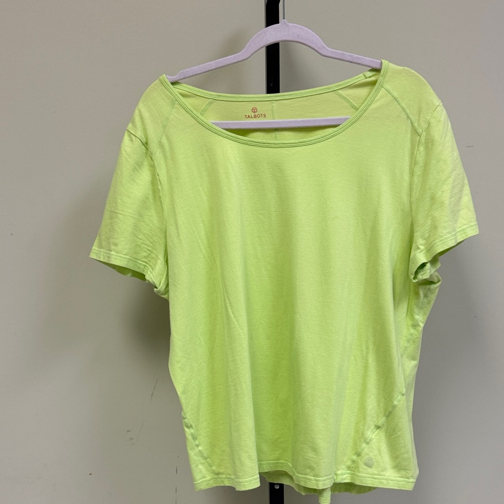 Talbots Neon Green Short Sleeve Tee